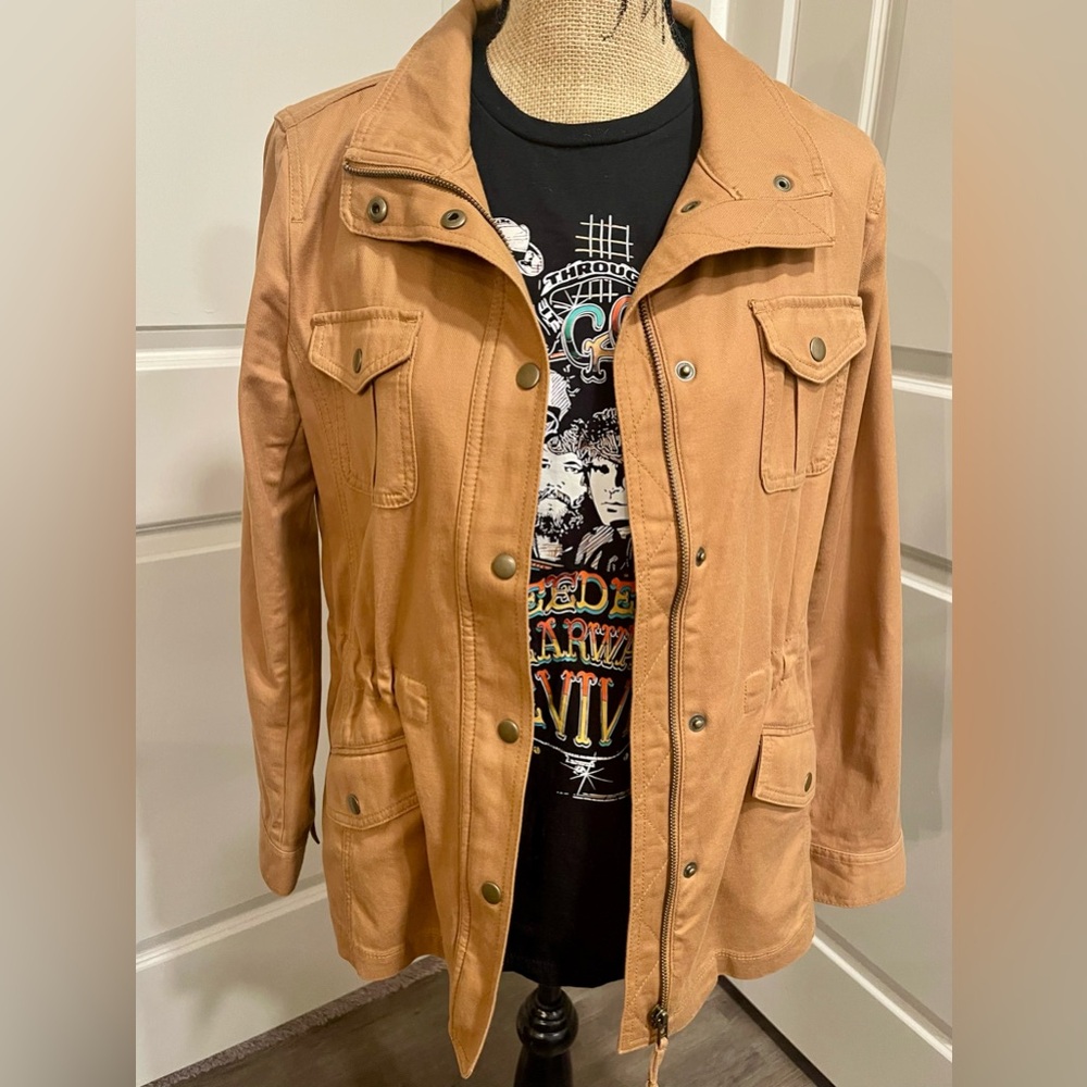 🌵Womens TALBOTS CAMEL CARGO jacket🌟 Like new condition